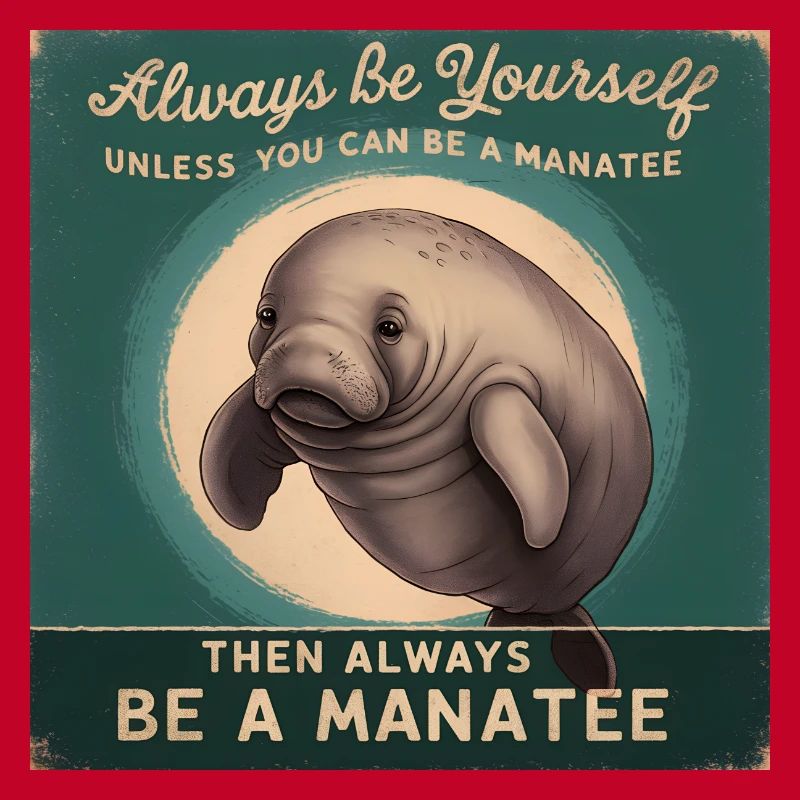 Sei Du selbst oder sei ein Manatee Lebensweisheit