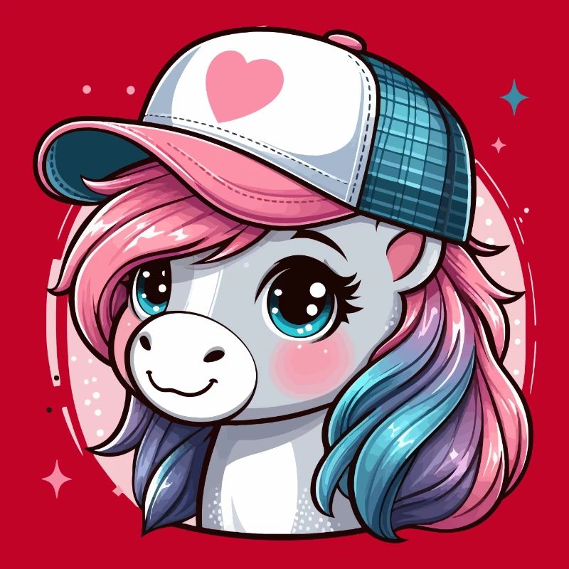 Cute Pink Pony Mane Has Cap