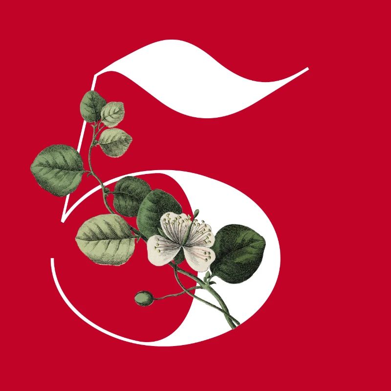 Nummer 5 Blumengrün -5. Geburtstag Blumen