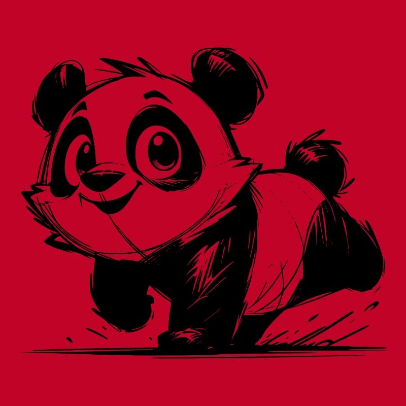 Petit panda mignon bébé dessin au crayon