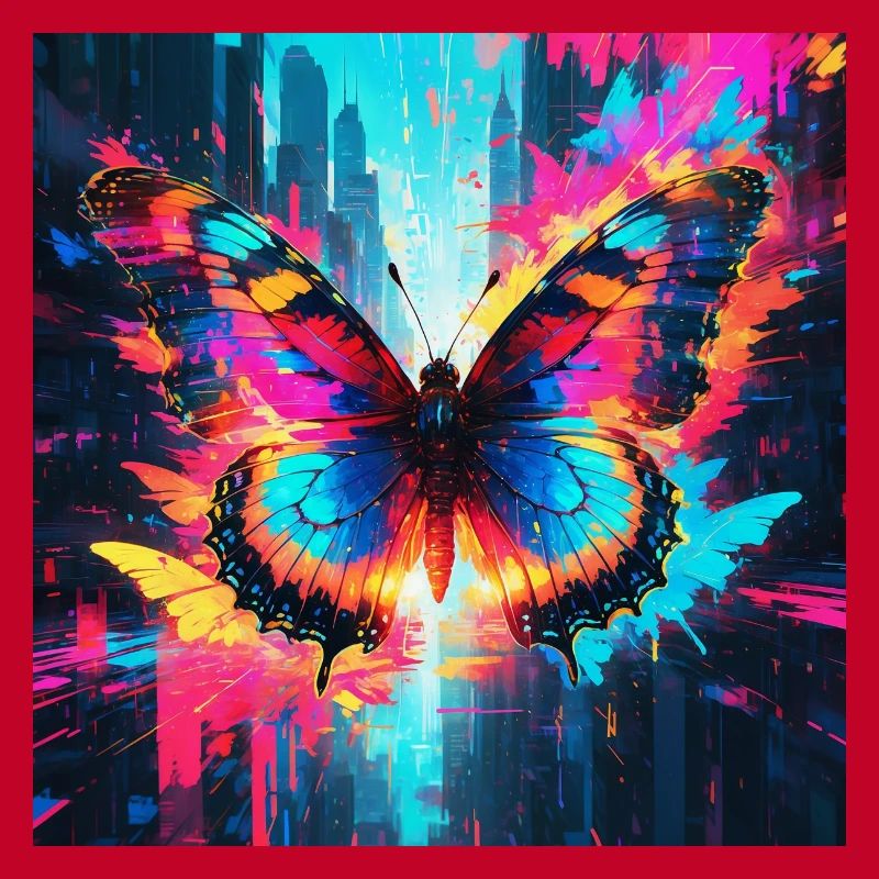 Papillon monarque néon