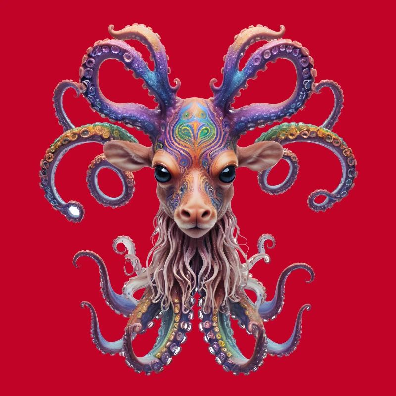 Psychedelic Goa Deer Octopus