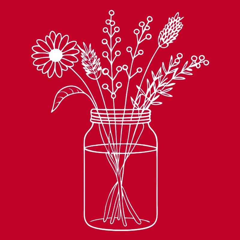 Fleurs dans un bocal à vis