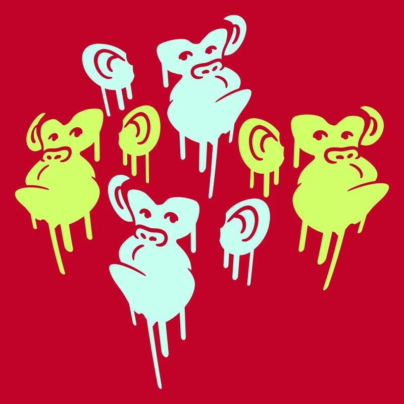Graffiti Drop Monkey Heads Spray Faces Team