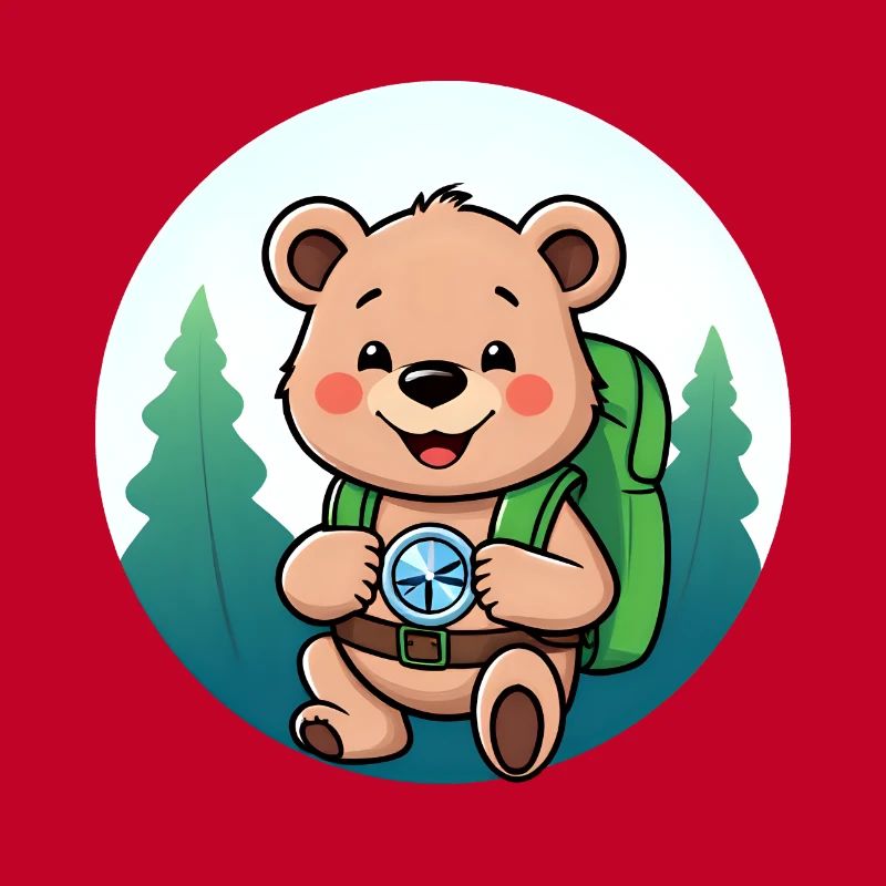 Cozy Bear Exploring Forest Path