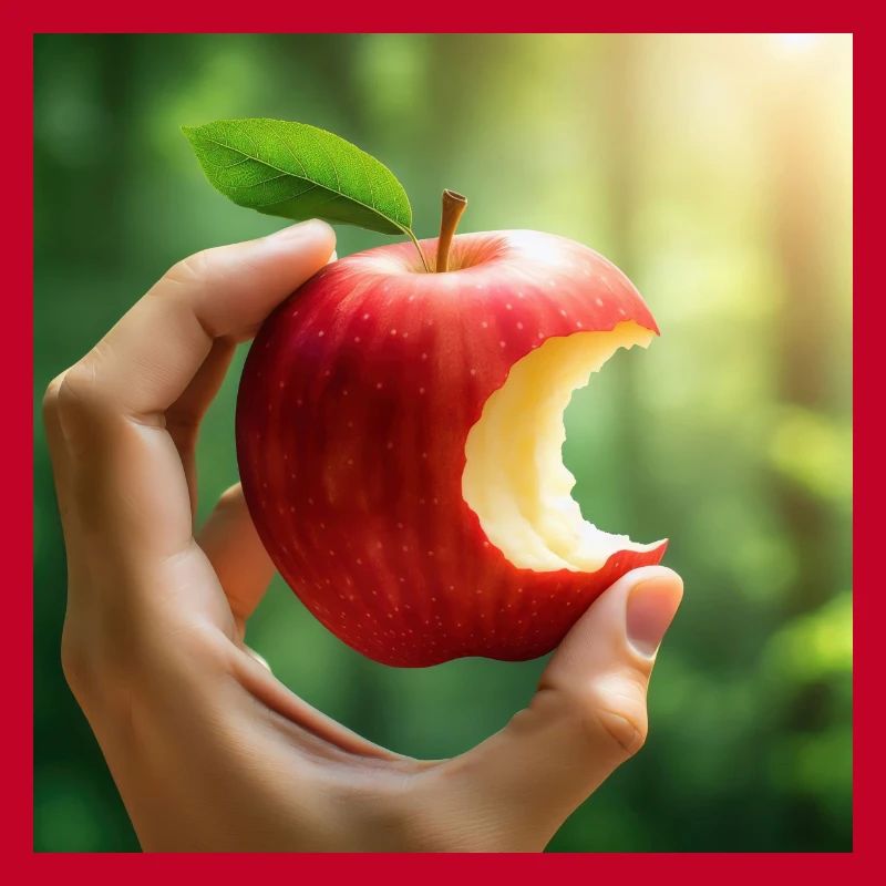 Ein Apfel in der Hand