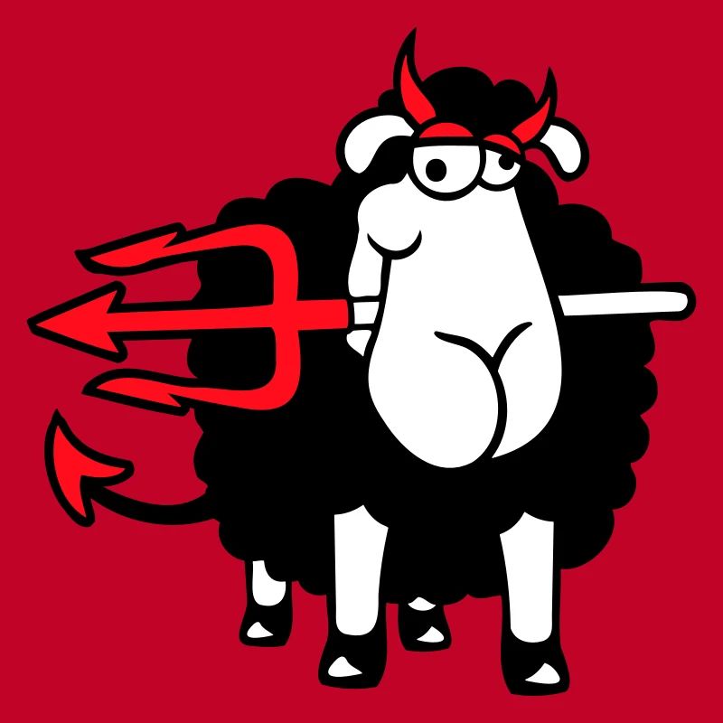 Mouton Diable Satan Enfer Mal Trident Cornes Cool