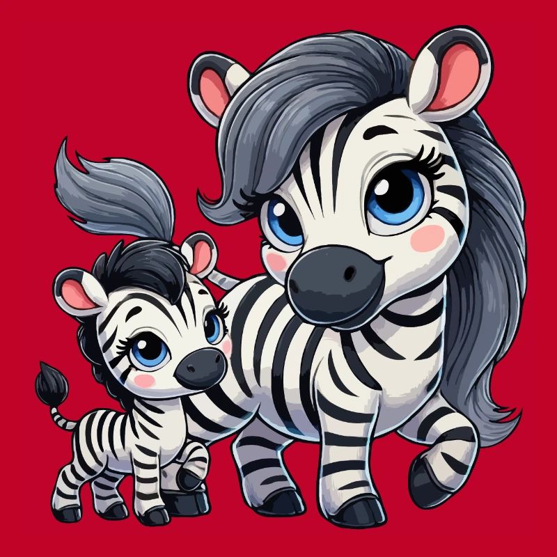 Zebra-Mutter mit Kind