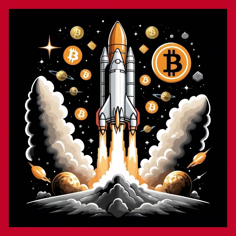 Bitcoin Krypto Crypto to the Moon Geschenk Rakete
