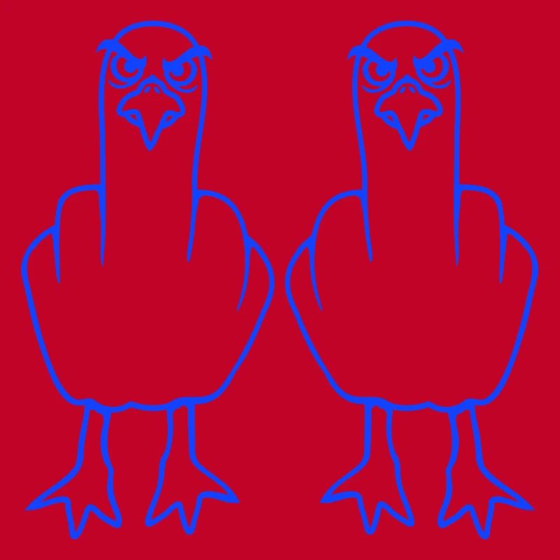 2 Seagulls Middle Finger Insult Stinkfinger Team