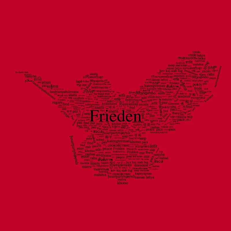 Friedenstaube / Frieden (wordcloud / schwarz)