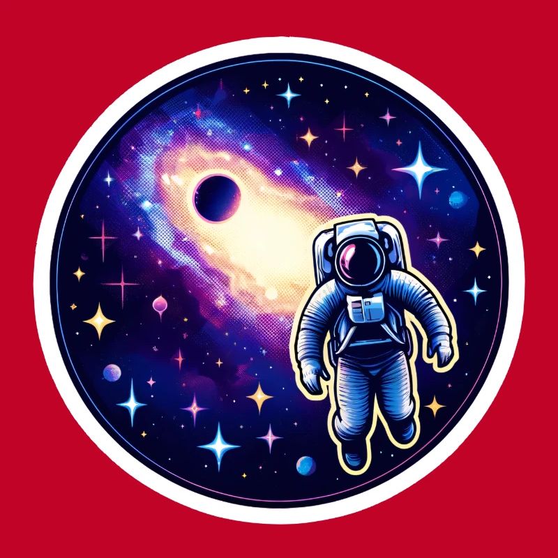 Astronaut in den unendlichen Weiten