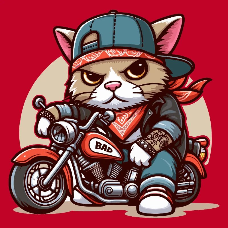 Chat forcé : tyran à moto