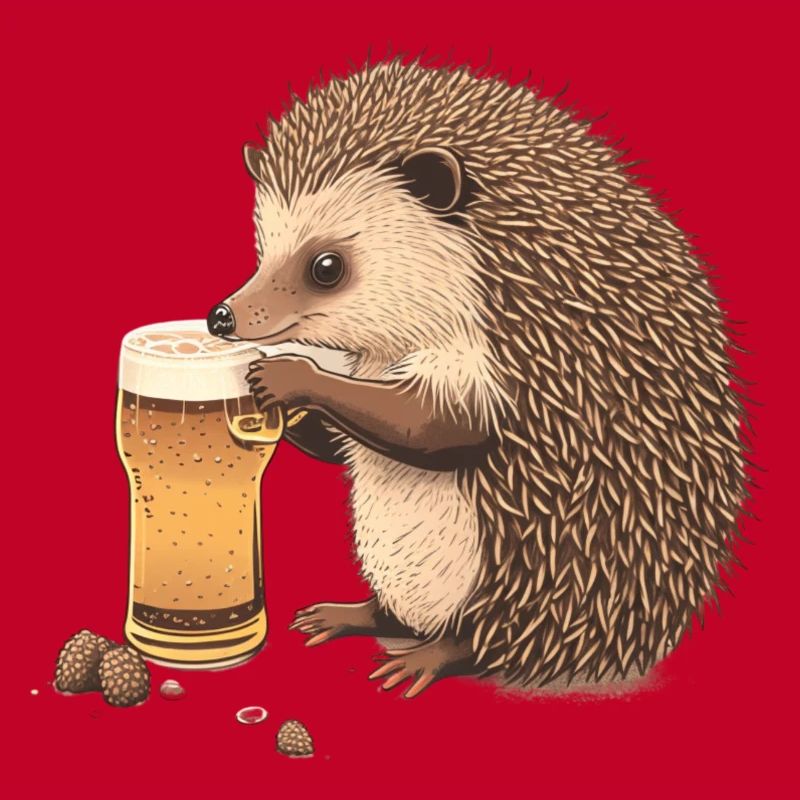 Süßer Igel mit Bier