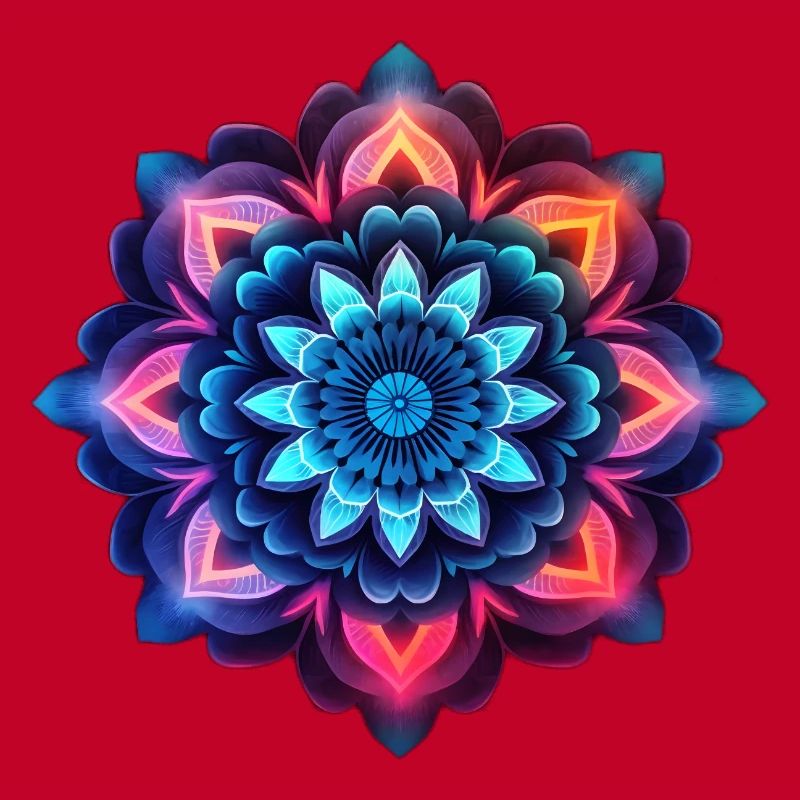Mandala bunte Blume Neon