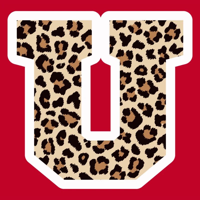 letter U leopard pattern - birthday gift idea