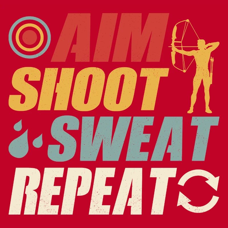 Aim Shoot Sweat Repeat Archery Target Bow & Arrows