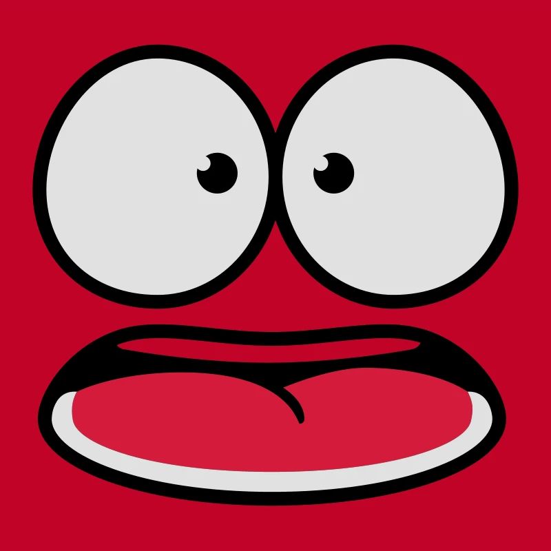 Frightened Insecure Looking Cartoon Face