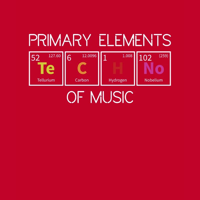 Techno Periodensystem Elemente Rave Techno Music