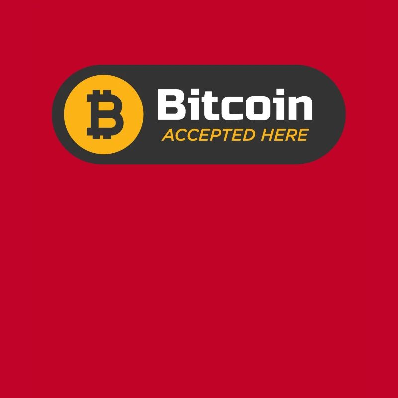 Bitcoin accepted here Bitcoin logo Crypto BTC