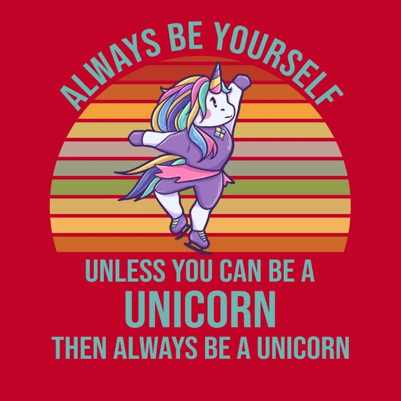 Always Be Yourself Einhorn Eislaufen Mädchen