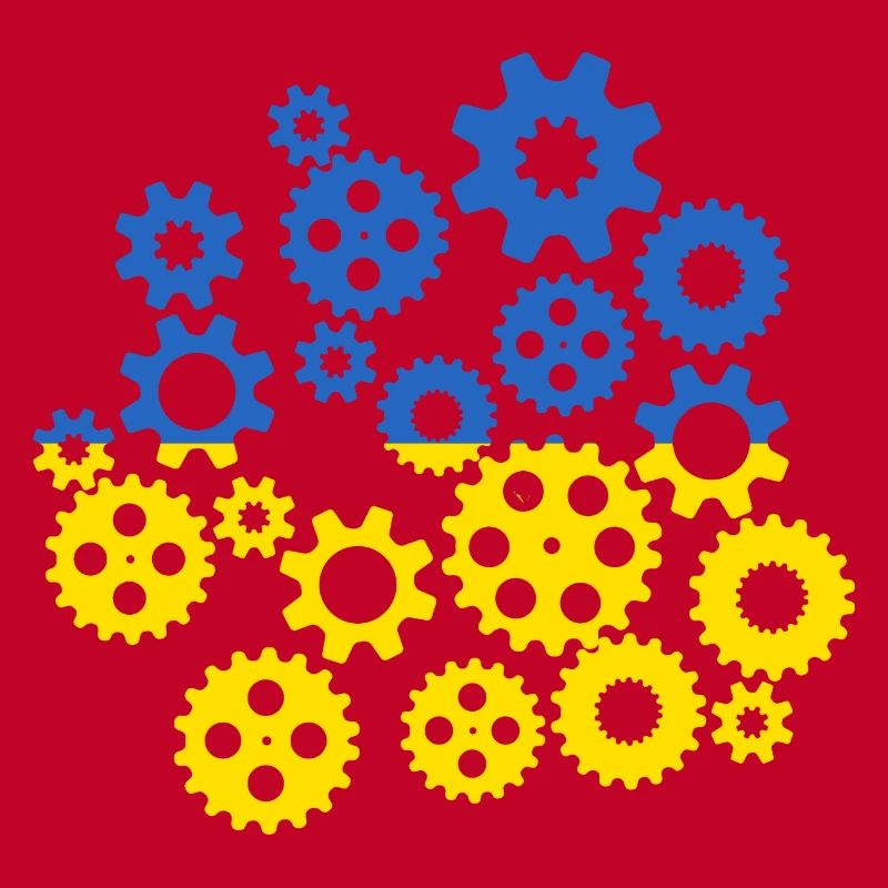 Drapeau de l’Ukraine Engrenages Drapeau ukrainien