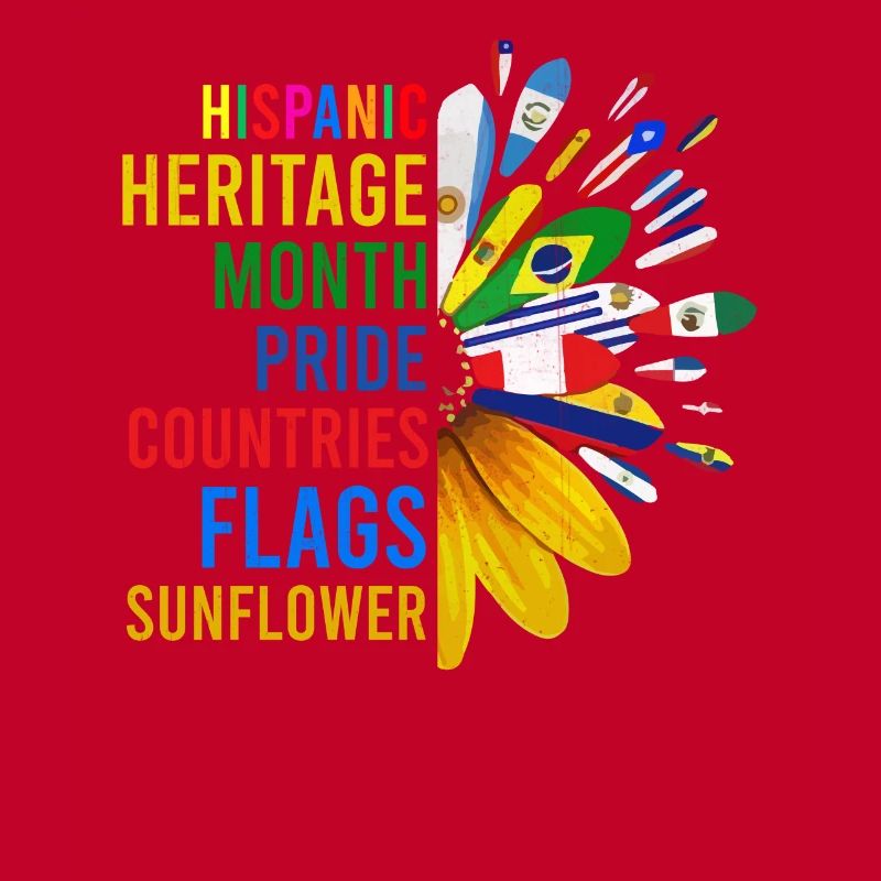 Hispanic Heritage Month Pride Countries Flags Sunf
