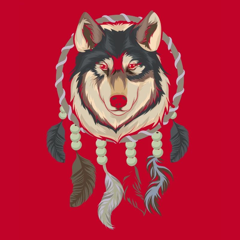 Tiermotiv Geschenk Wolf Traumfänger