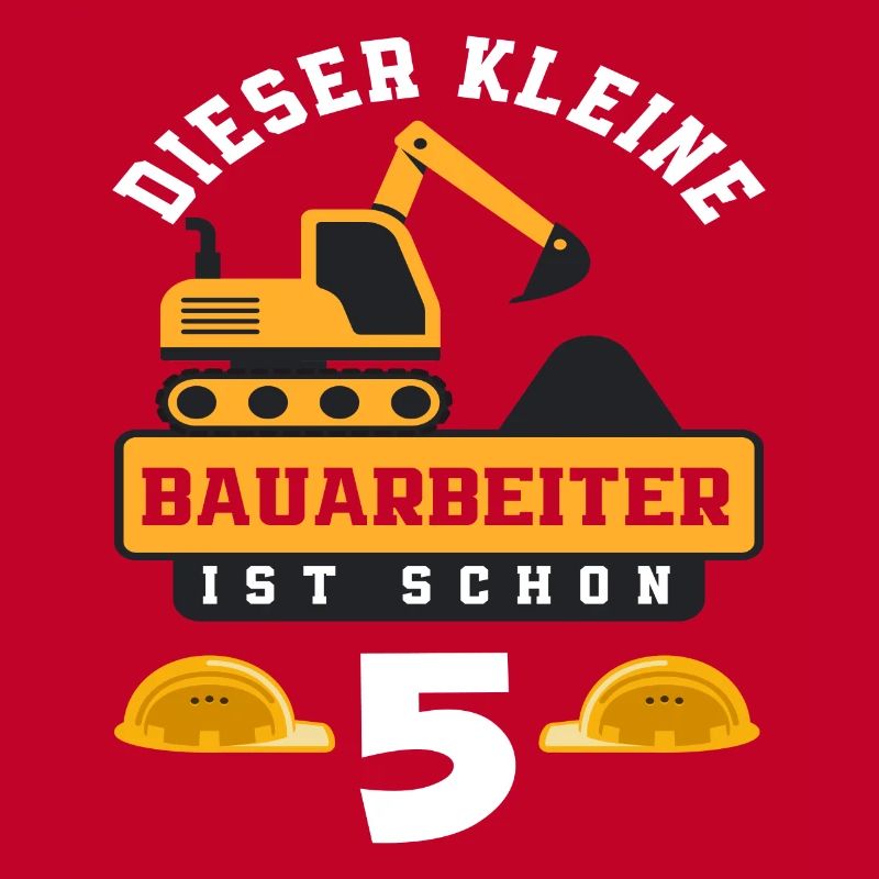 Construction Worker 5th Birthday Excavator Boys Gift