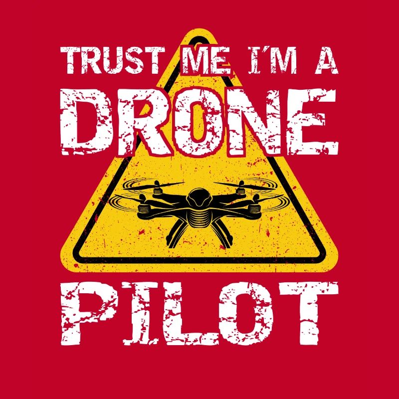 Drone with warning sign Drone flyer