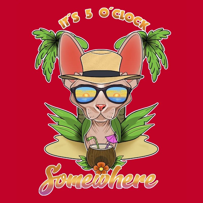 It Is 5 OClock Somewhere Drinking Sphynx Cat