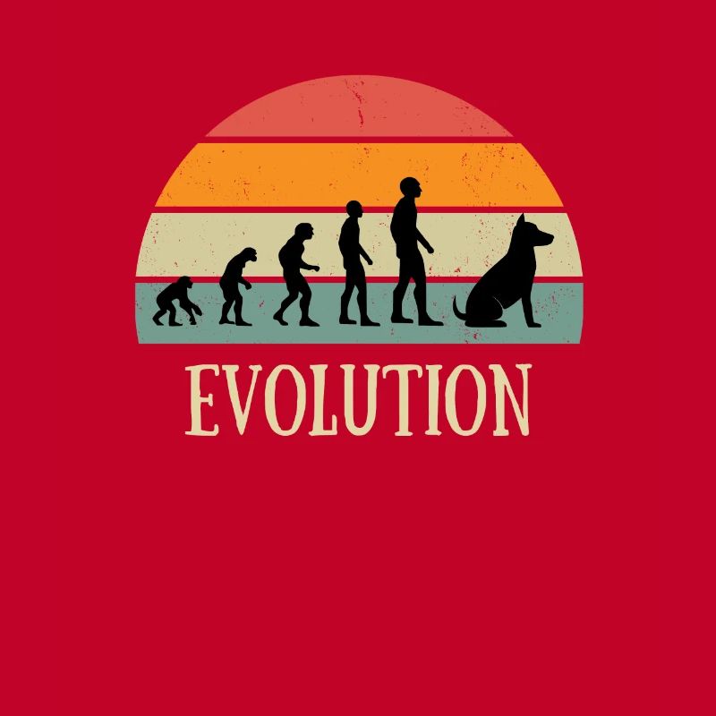 evolution dog man vintage humor gift idea