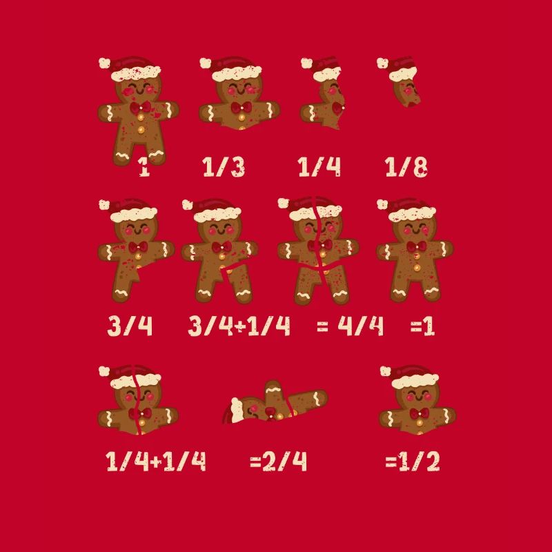 Weihnachten Math Lehrer Bruch Lebkuchen Cookie