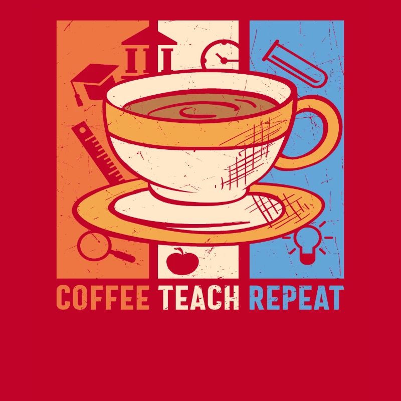 Kaffee Teach Repeat Coffee und Lehrerzitate