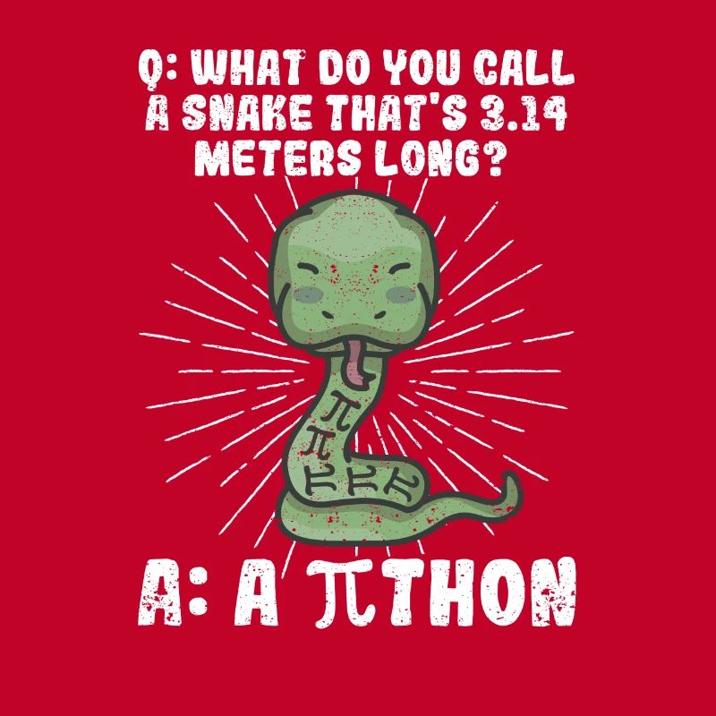Python Schlange Pithon Pi Tag Symbol lustig Mathe