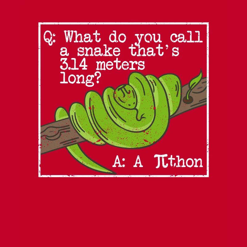 Python Schlange Pithon Pi Tag Symbol lustig Mathe