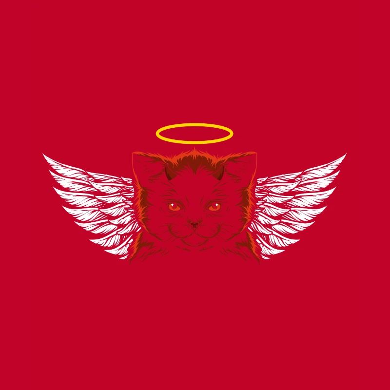 Angel and devil cat