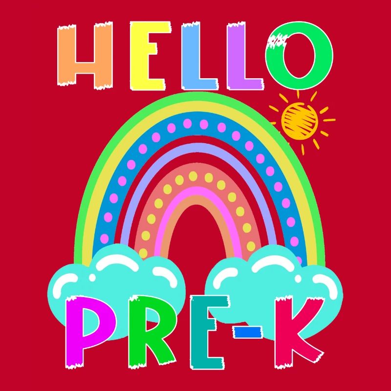 Hello PRE-K Boho Rainbow Team Vibes Back To School