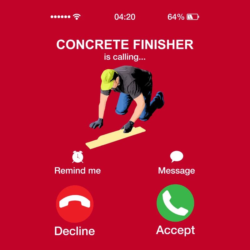 Concrete Finisher Is Calling Construction Worker