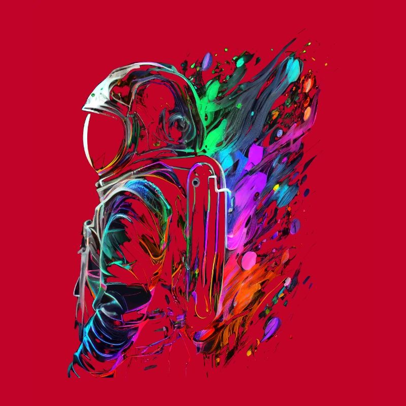 Outer Space Splash Art Coloré Fun Spaceman