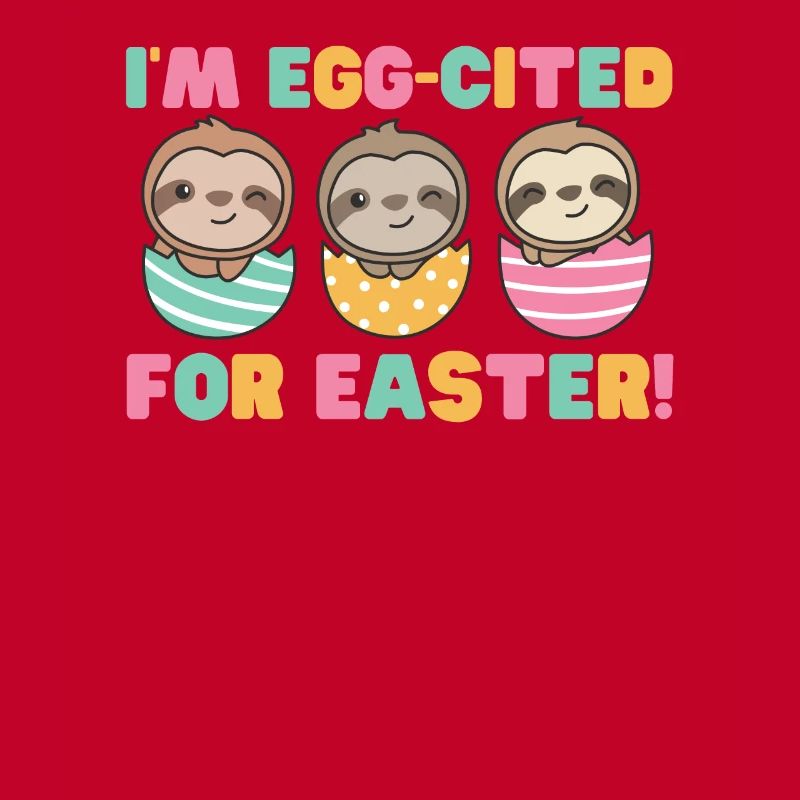 cute sloths at Easter with Easter eggs sloth