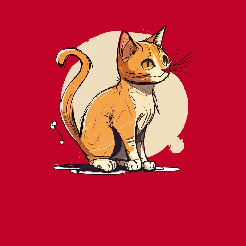 Dessin animé de chat mignon