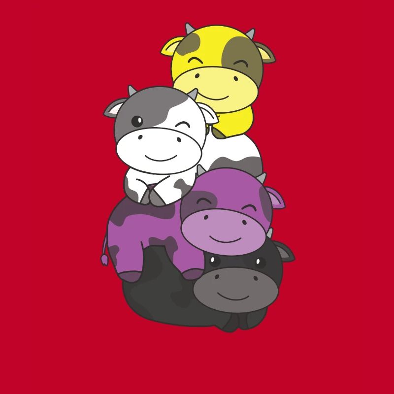 Nonbinary Flag Pride LGBTQ Cute Cow Stack