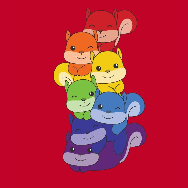 Rainbow Squirrel Cute Colorful Squirrel
