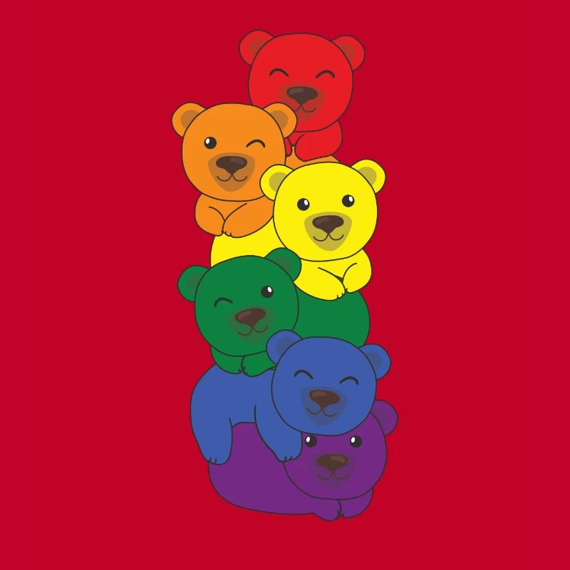 Rainbow Flag Pride LGBTQ Mignon Bear Stack