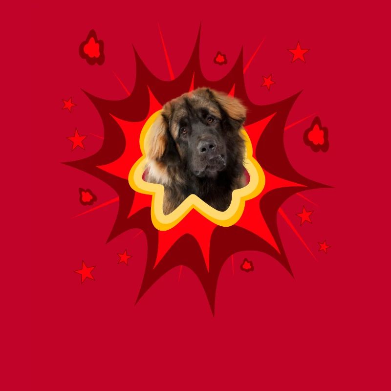 Conception de chien comique - Pow - Leonberger