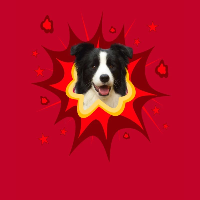 Conception de chien comique - Pow - Border Collie