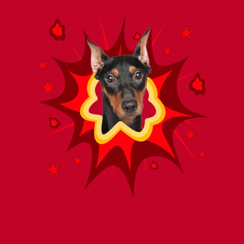 Conception de chien comique - Pow - Pinscher