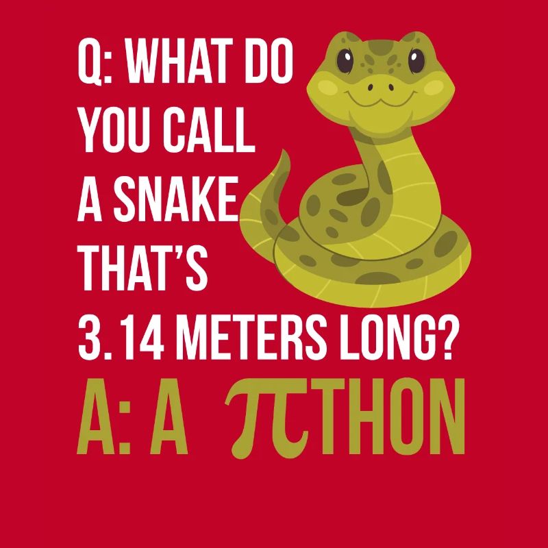 Python Pithon Pie Symbol Drôle de professeur de mathématiques Heureux