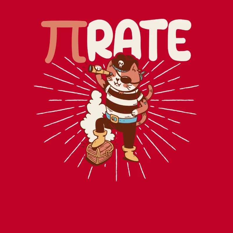 Drôle Pi Day Math Science Chat Pirate